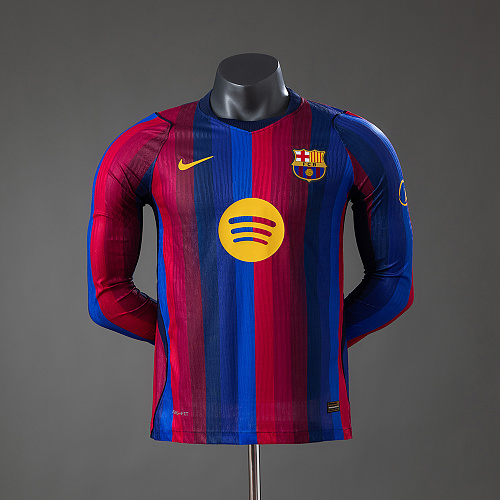 Barcelona 26/27 Titular Versão jogador Manga longa Camisa S-4XL