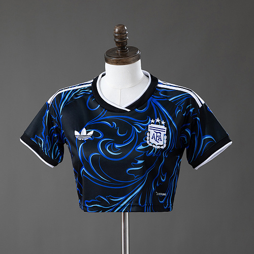 Argentina 2026 Visitante Feminina Crop Top Style S-XXL