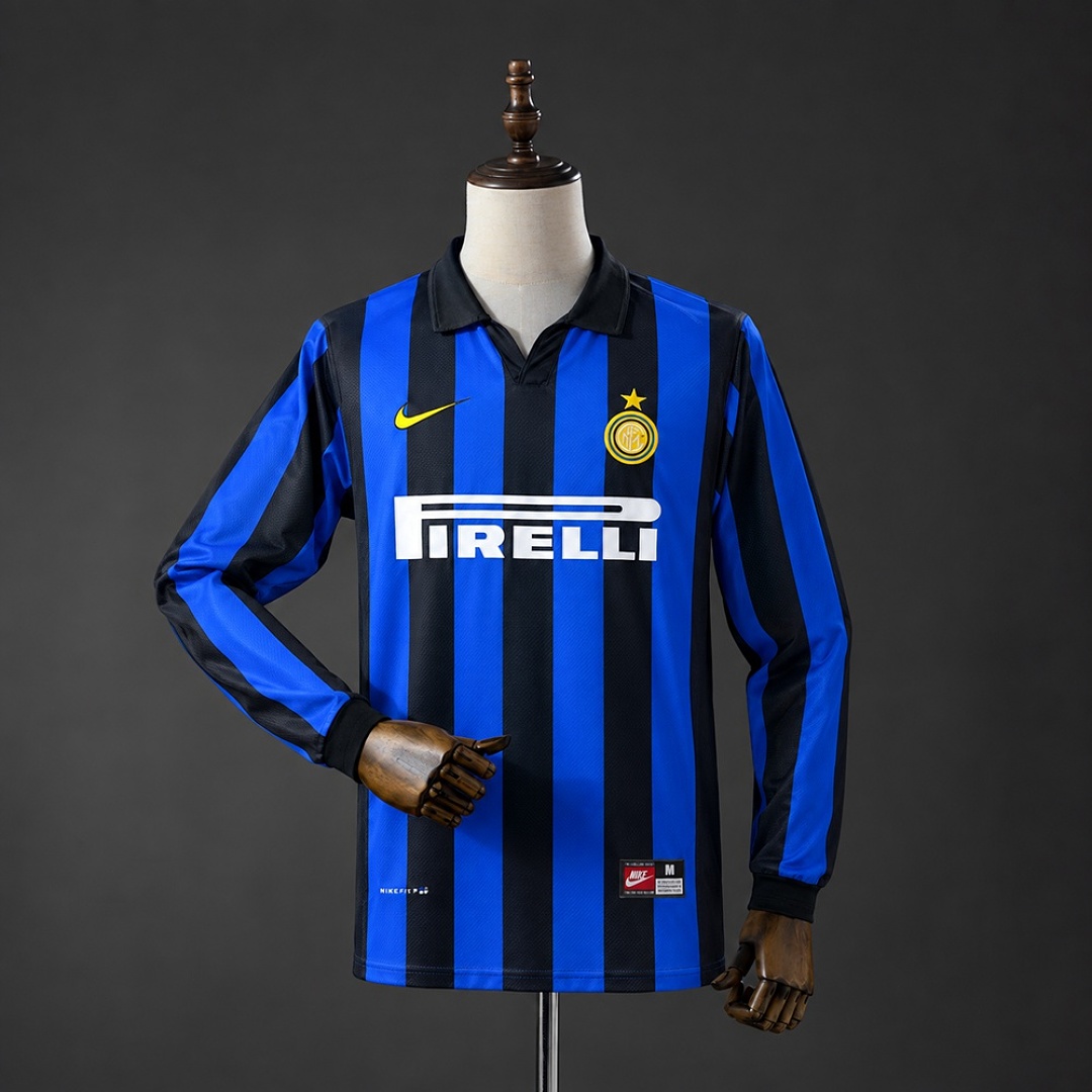 Retrô Inter Milan 98/99 Titular Manga longa Camisa S-XXL, foto 1