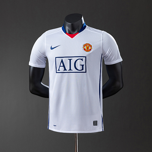 M-U 08/09 Visitante Versão jogador Retrô Camisa S-3XL