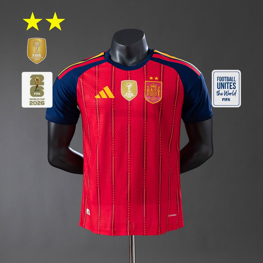 Spain 2026 Titular 2-Star Champion Edition Versão jogador Camisa S-4XL, foto 1
