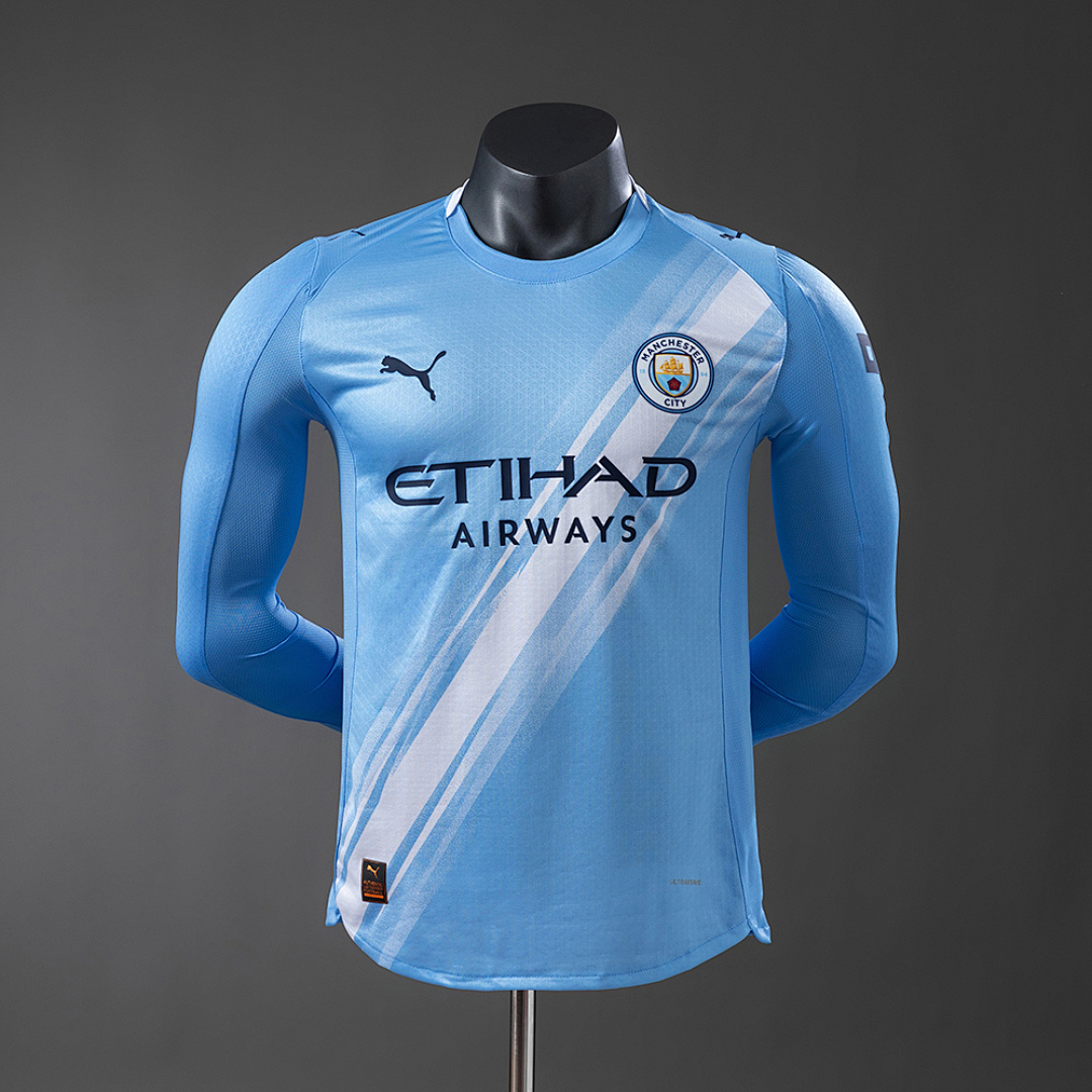 Manchester City 25/26 Titular Manga longa Versão jogador Jerseys S-3XL, foto 1