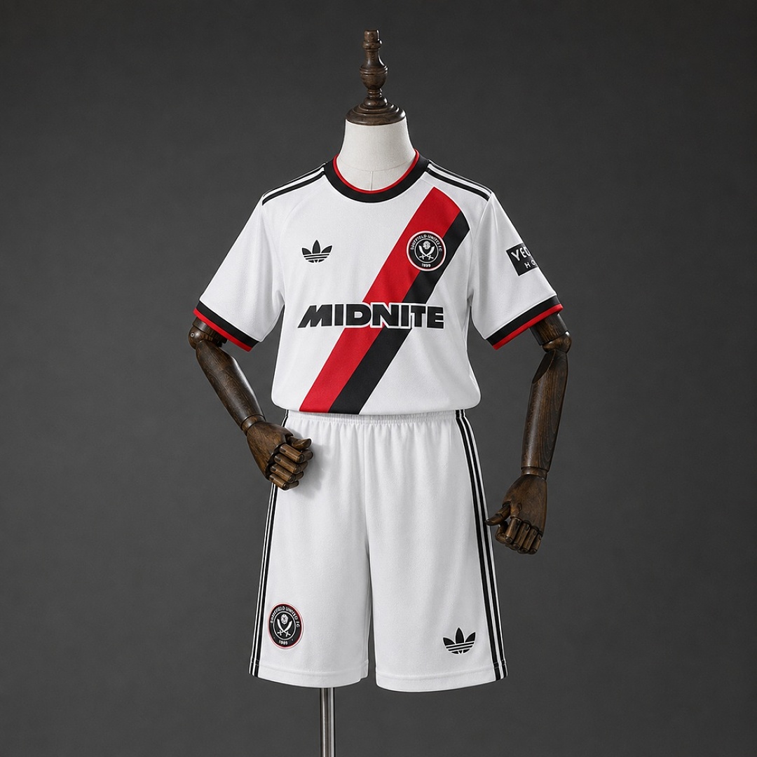 Sheffield United 26/27 Visitante Kit infantil Tamanho 16-28, foto 1