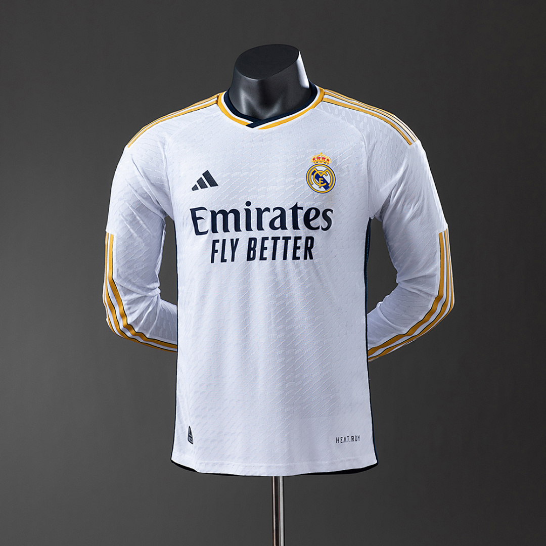 Real Madrid 23/24 Titular Manga longa Versão jogador Camisa S-3XL, foto 1