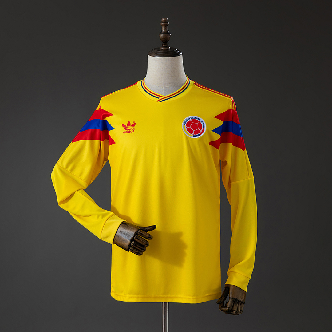 Colombia 1990 Originals Retrô Titular Manga longa Camisa S-XXL, foto 1