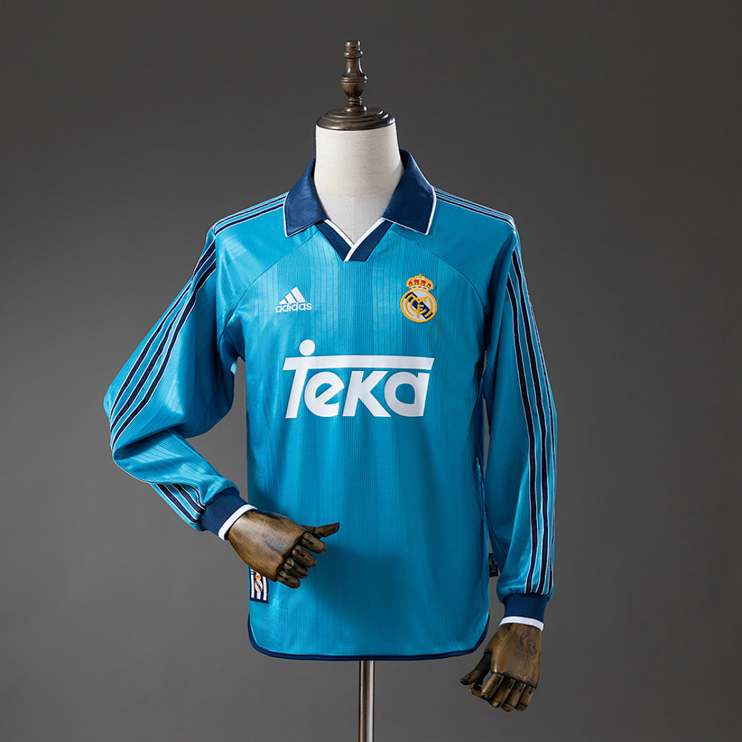 Real Madrid 99/00 Terceira Manga longa Retrô Camisa S-XXL, foto 1