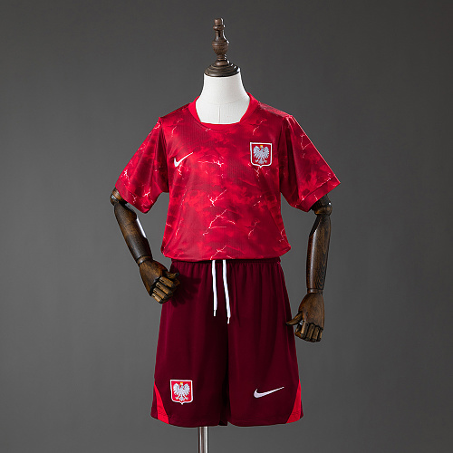 Poland 2026 Visitante Kit infantil Tamanho 16-28