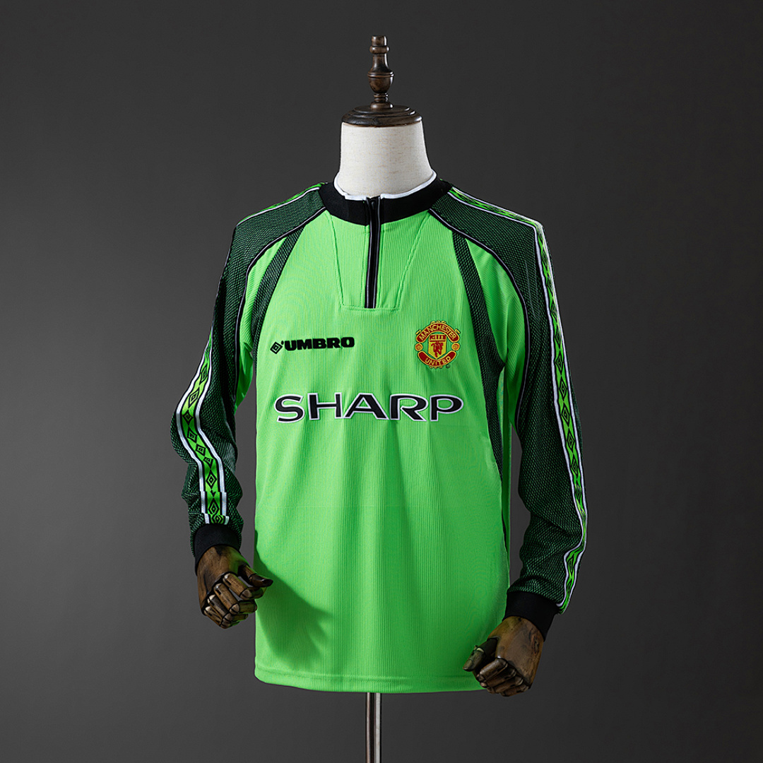 M-U 1998/99 Goleiro - Green Manga longa Retrô Camisa S-XXL, foto 1