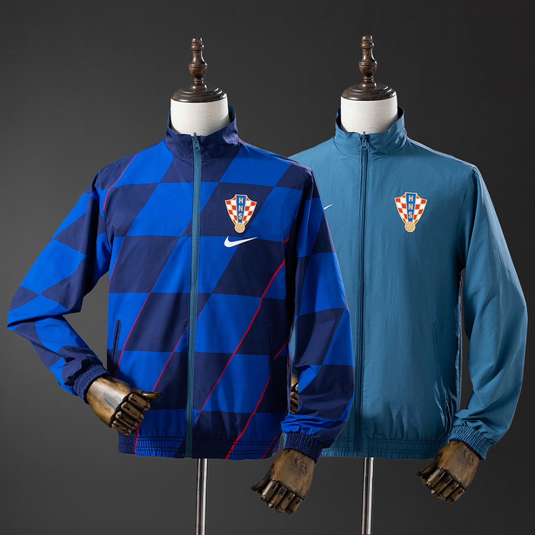 Croatian Reversible Jacket Windbreaker - Navy Blue & Sky Blue S-XXL, foto 1