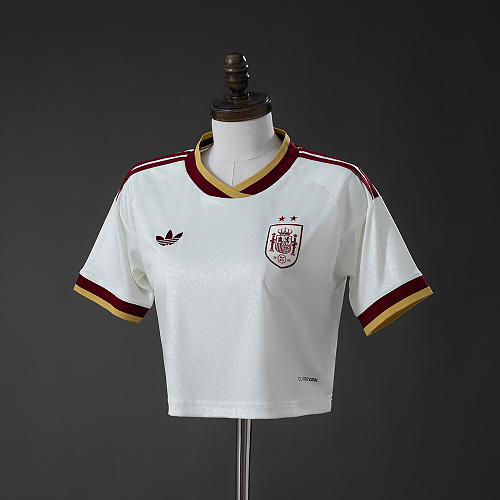 Spain 2026 Visitante 2-Star Champion Edition Womens Crop Camisa S-XXL