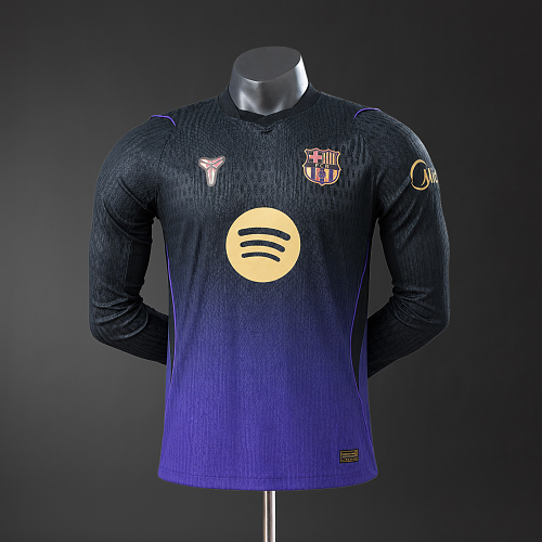 Barcelona x Kobe Bryant 26/27 Visitante Versão jogador Manga longa Camisa S-3XL