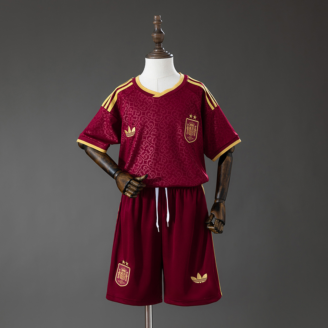 Spain 2026 2 Stars Edição especial Kids Kit - Maroon Tamanho 16-28, foto 1