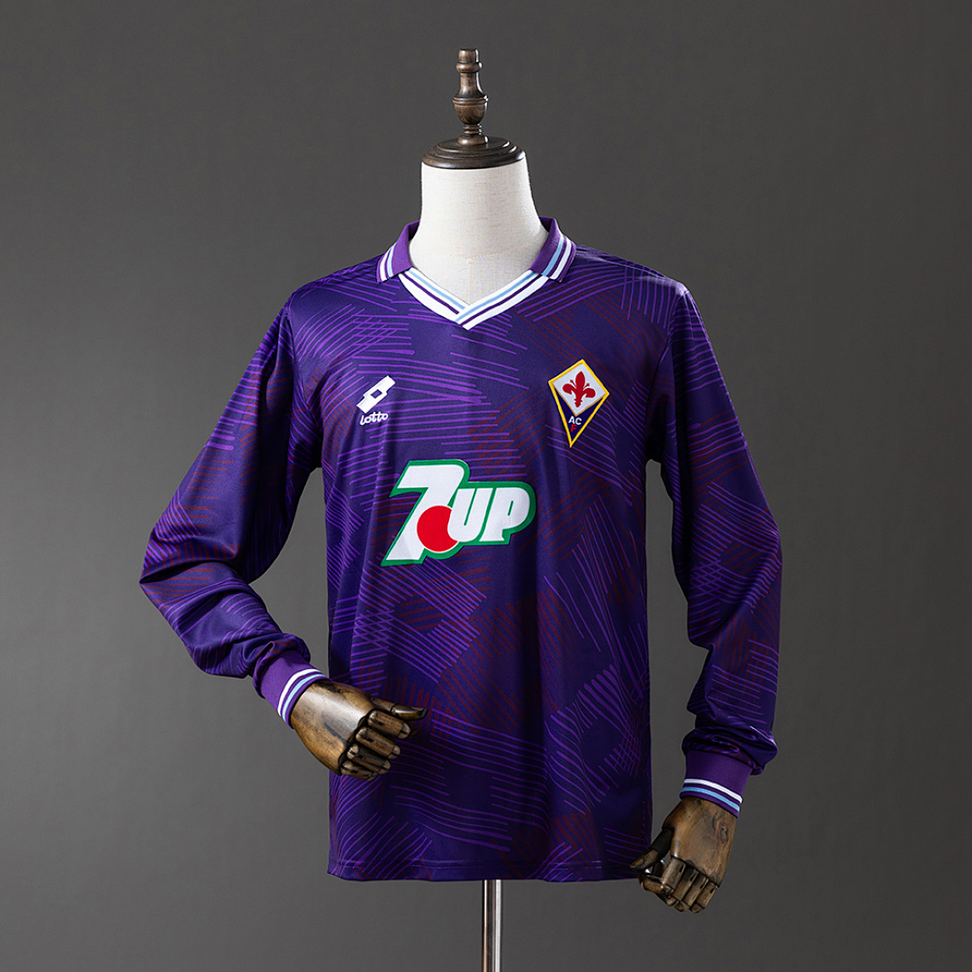 Fiorentina 92/93 Titular Manga longa Retrô Camisa S-XXL, foto 1