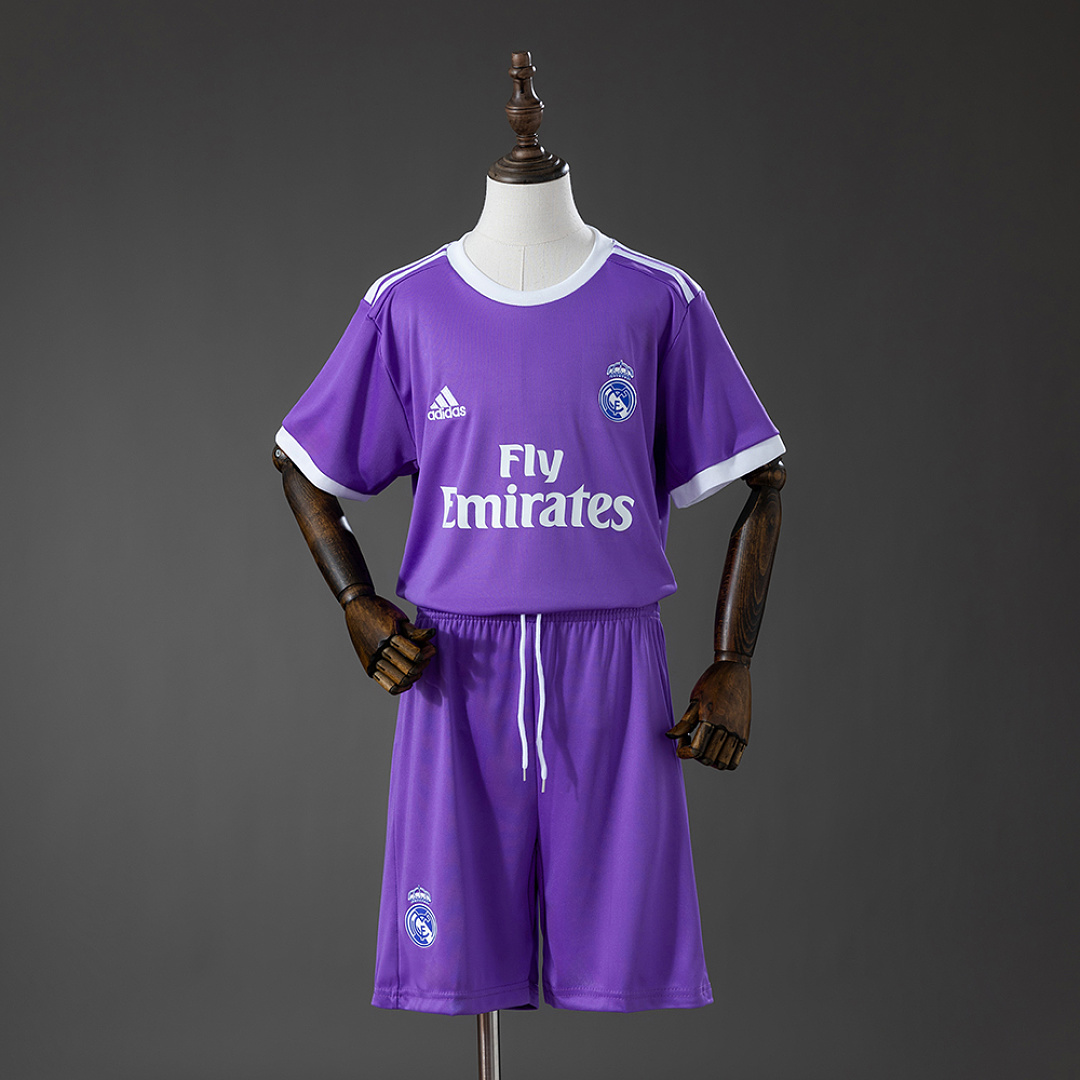 Real Madrid 16/17 Visitante Retrô Kit infantil Tamanho 16-28, foto 1
