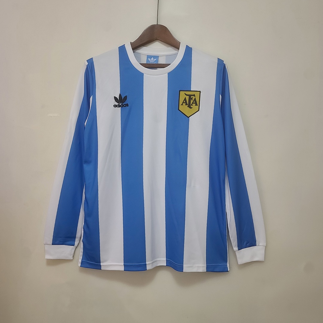 Retrô 1978 Manga longa Argentina Titular S-XXL, foto 1