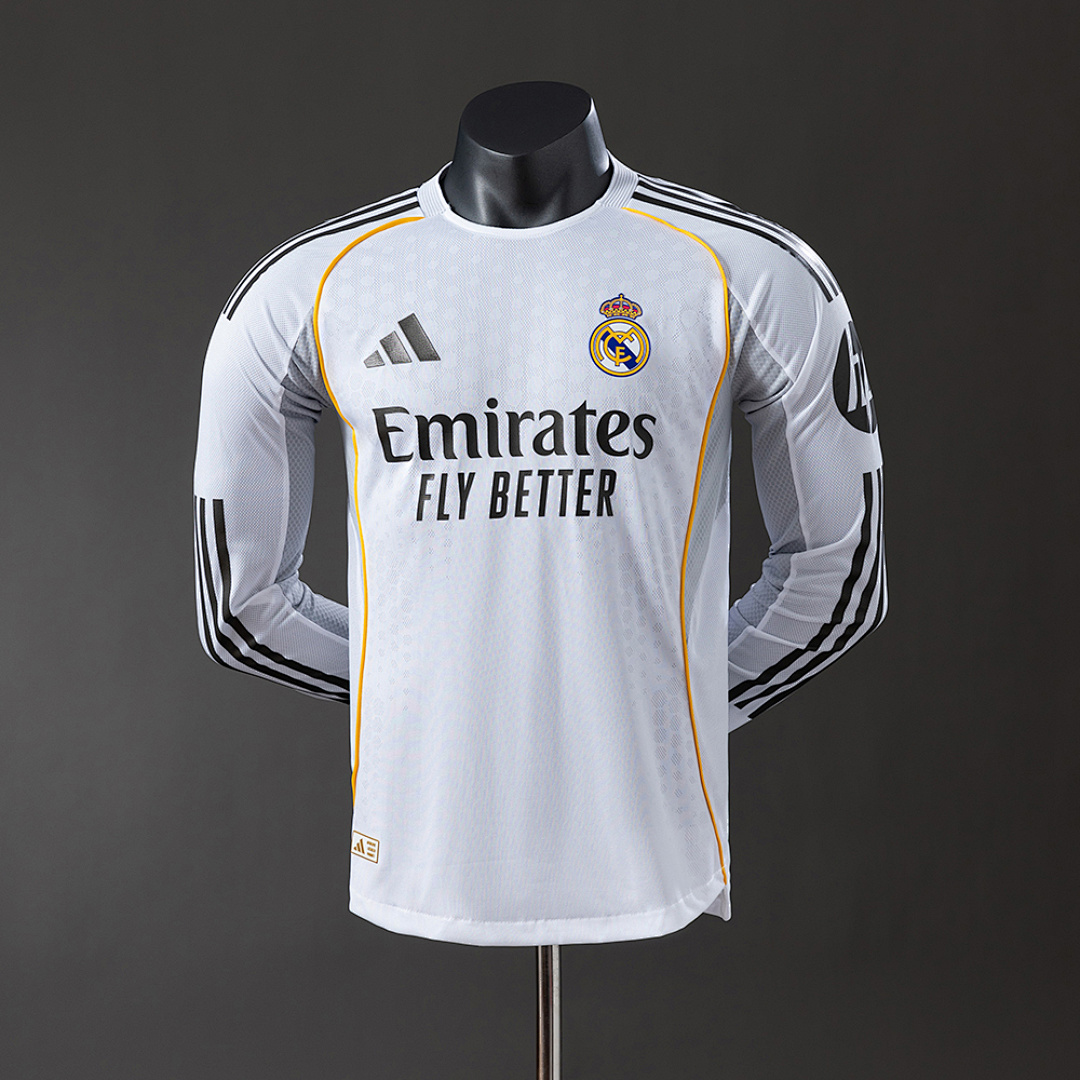 Real Madrid 25/26 Titular Manga longa Versão jogador Camisa S-3XL, foto 1