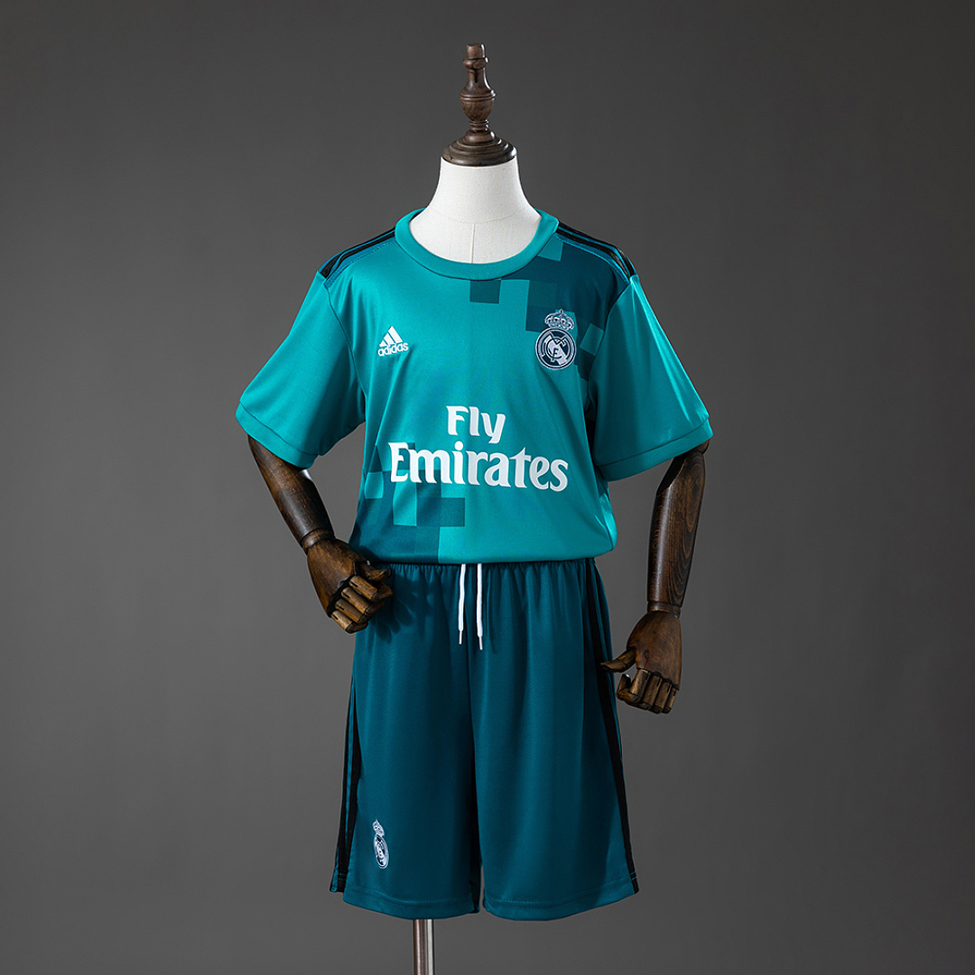 Real Madrid 17/18 Terceira Retrô Kit infantil Tamanho 16-28, foto 1