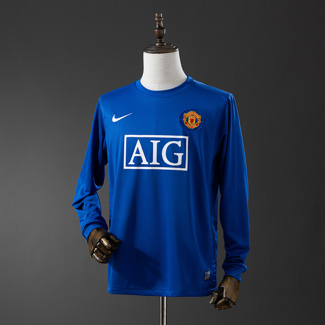 M-U 2008/09 Second Visitante Manga longa Retrô Camisa S-XXL, foto 1