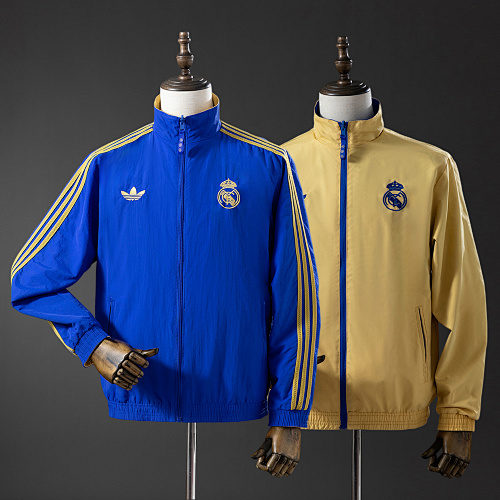 Real Madrid Reversible Jacket Windbreaker - Blue & Yellow S-XXL