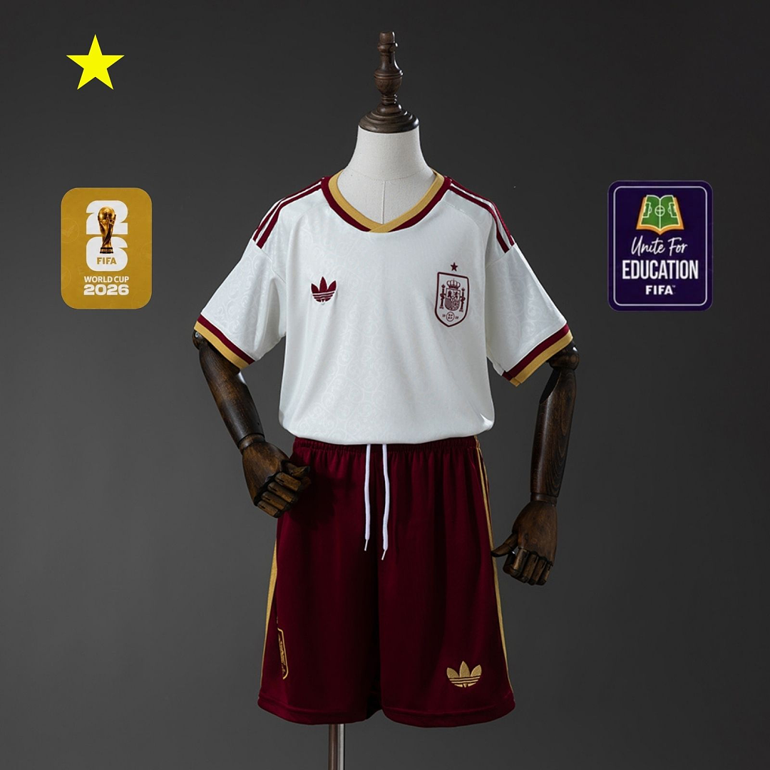 Spain 2026 Visitante Kit infantil Tamanho 16-28, foto 1