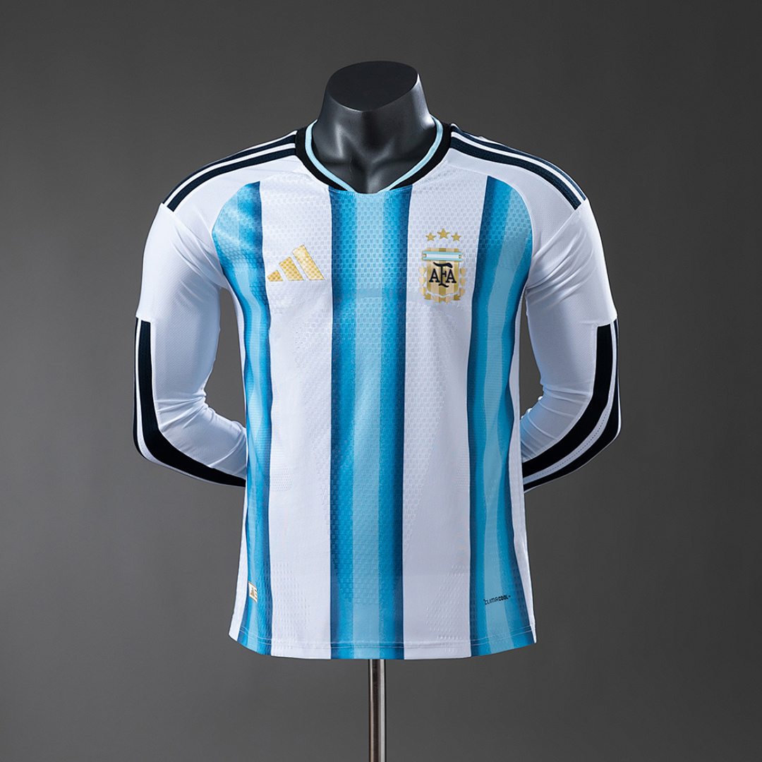 Argentina 2026 Titular Manga longa Versão jogador Camisa S-4XL, foto 1