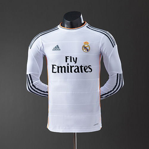 Real Madrid 13/14 Titular Manga longa Versão jogador Retrô Camisa S-3XL
