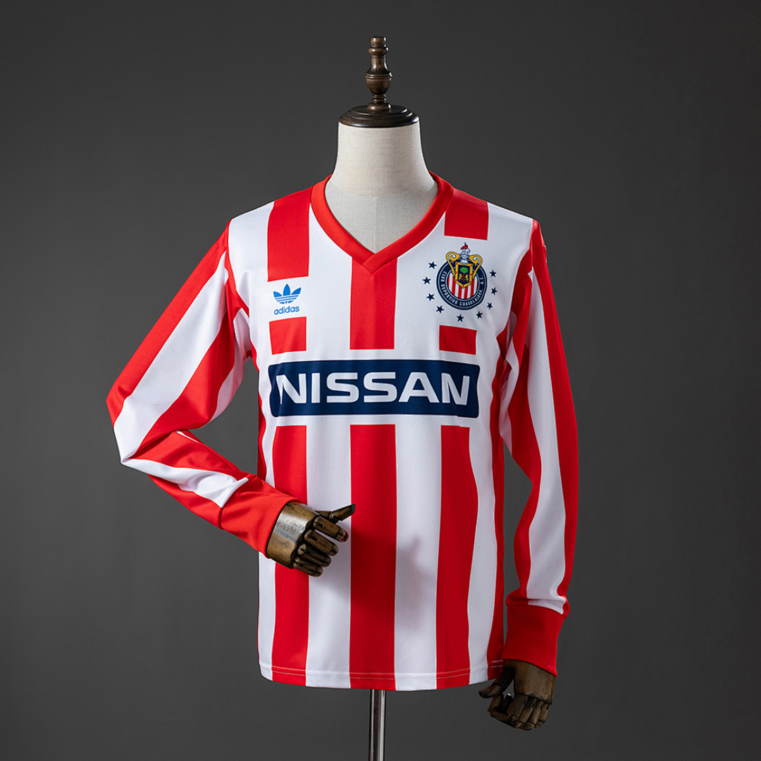 Chivas de Guadalajara 90/91 Titular Manga longa Retrô Camisa S-XXL, foto 1
