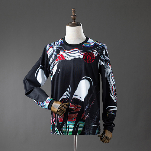 M-U 25/26 Manga longa Pre-Match Camisa S-4XL