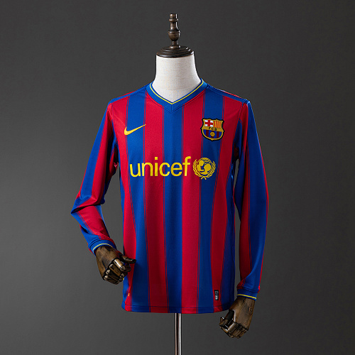 Barcelona 09/10 Titular Manga longa Retrô Camisa S-XXL