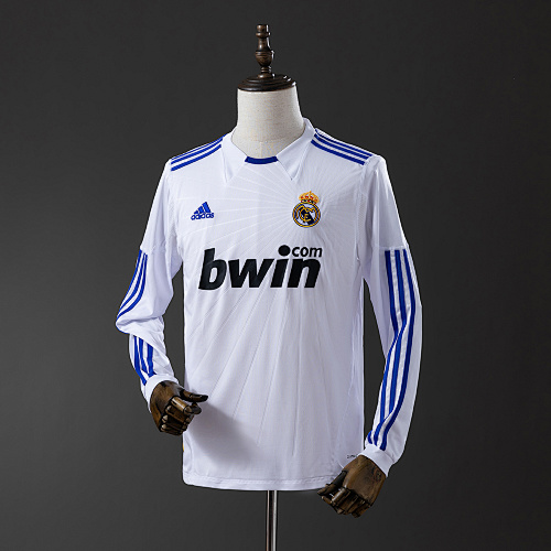 Real Madrid 10/11 Titular Manga longa Retrô Camisa S-XXL