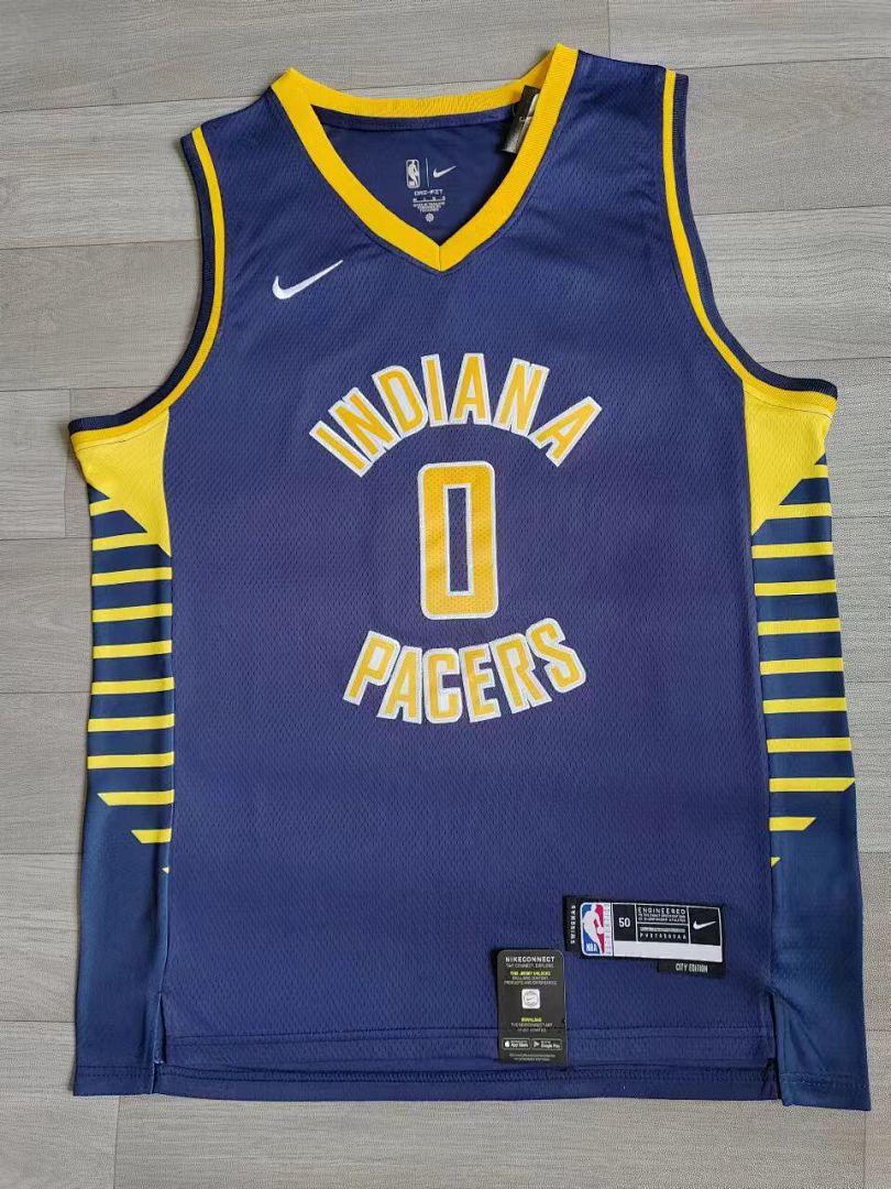 Indiana Pacers #0 Camisa Azul-Marinho, foto 1