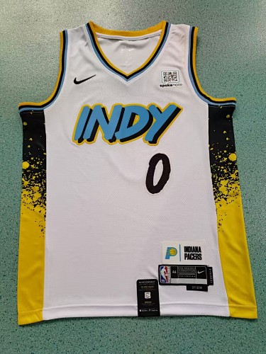 Indiana Pacers Nova Temporada City Edition #0 Tyrese Haliburton Camisa