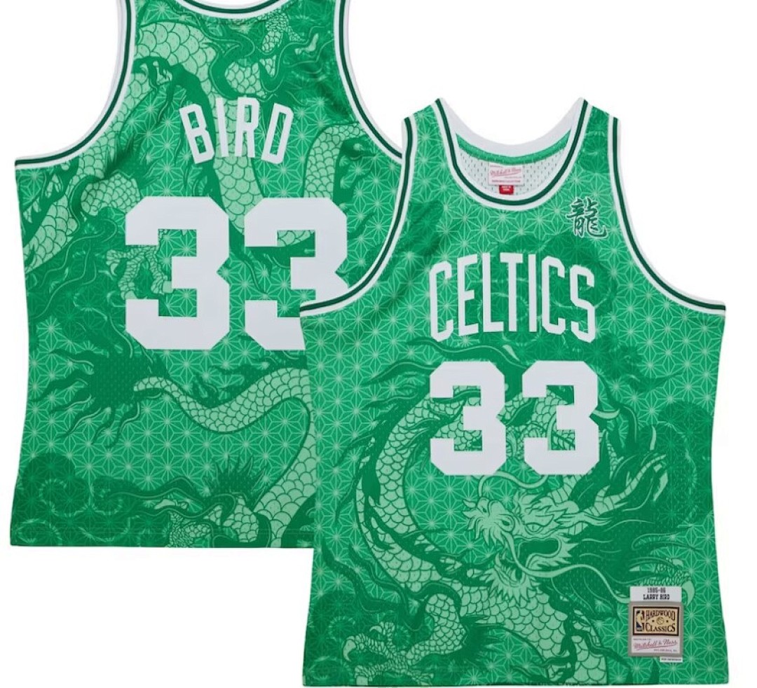 Boston Celtics Ano do Dragão #33 Camisa Verde Mitchell & Ness, foto 3