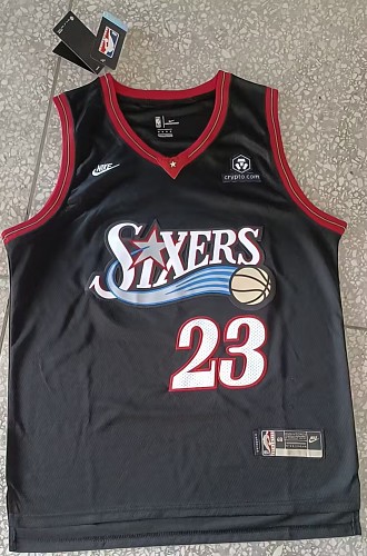 Philadelphia 76ers 22/23 Retrô #23 James Harden Camisa Preta