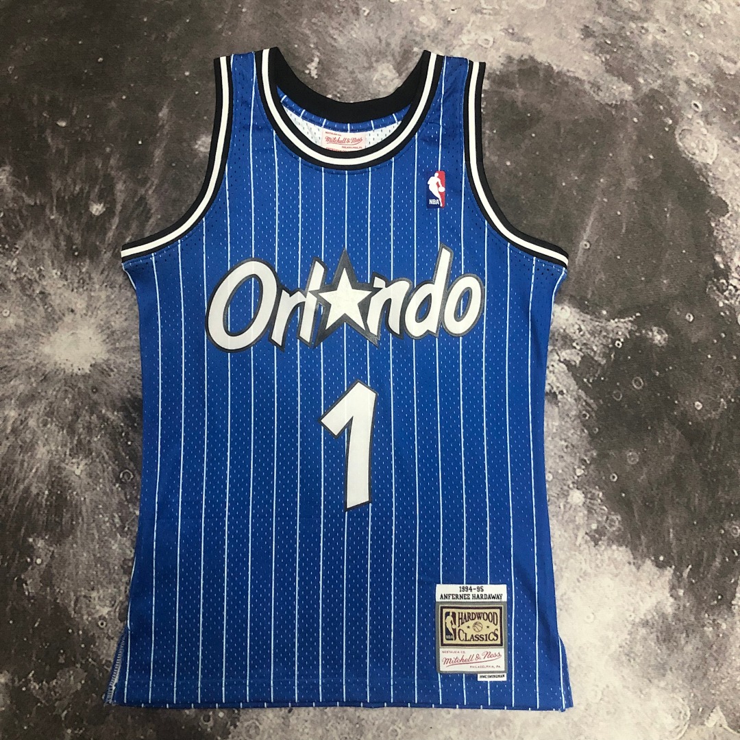 MN热压复古球衣:SW魔术队 95赛季 蓝色 1号 哈达威, foto 19