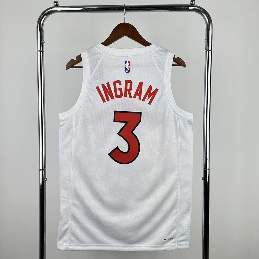 Toronto Raptors 22/23 Casa #3 Brandon Ingram Camisa Branca, foto 2