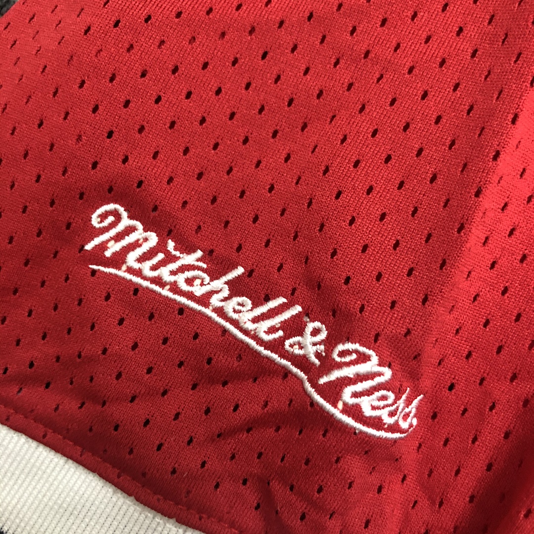 Mitchellness 公牛队 红色 23号 乔丹 艾佛森 复古网眼短袖, foto 12