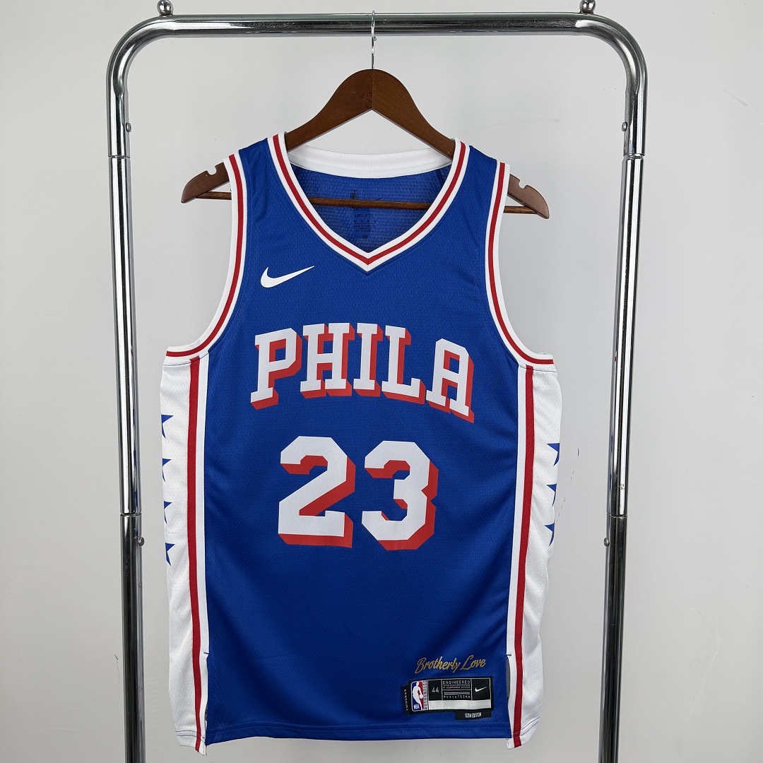 Philadelphia 76ers 22/23 #23 LeBron James Camisa Azul, foto 8