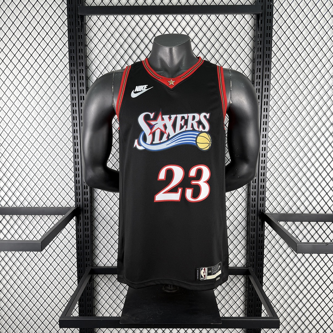 Philadelphia 76ers 25/26 Retrô #23 LeBron James Camisa Preta, foto 7