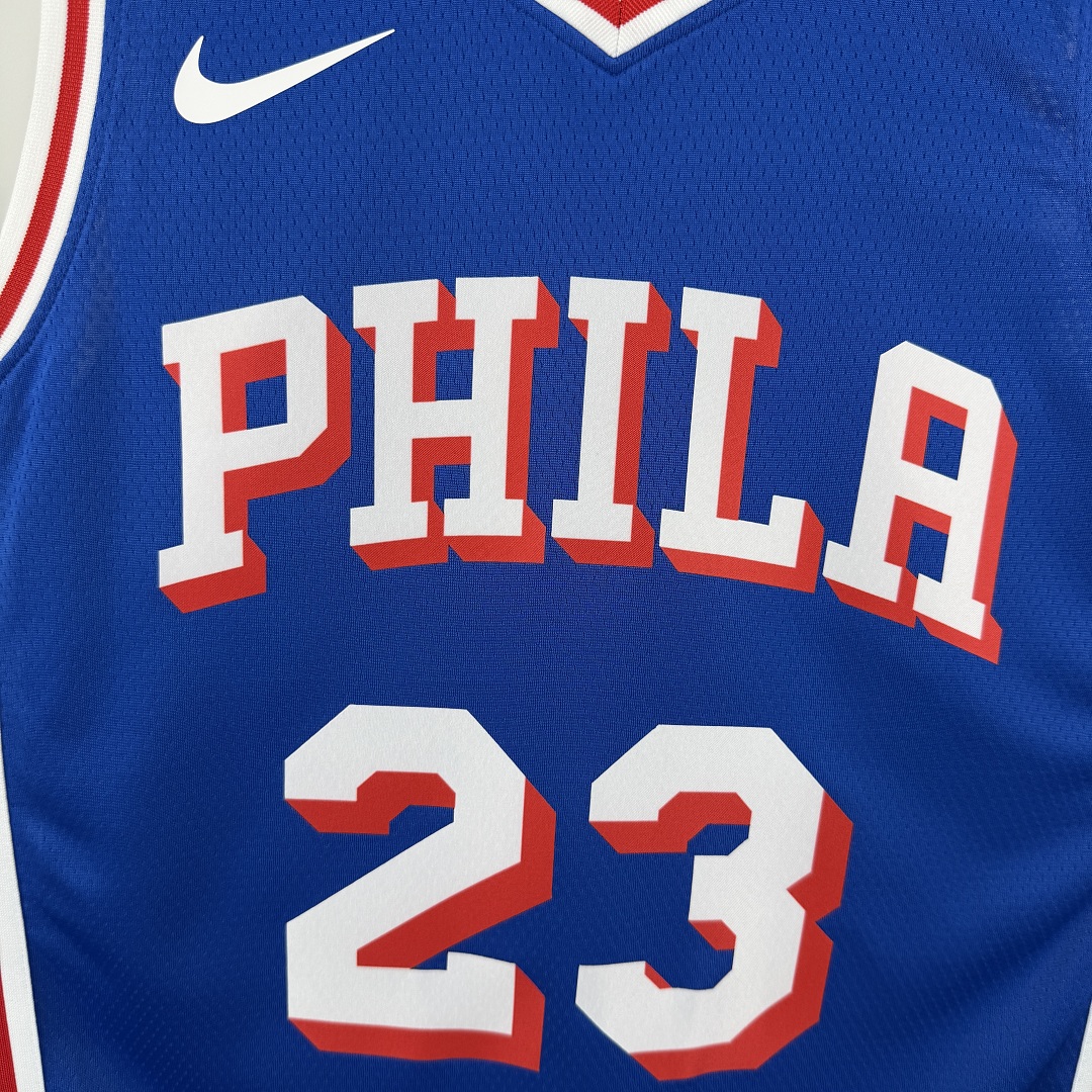 Philadelphia 76ers 22/23 #23 LeBron James Camisa Azul, foto 6