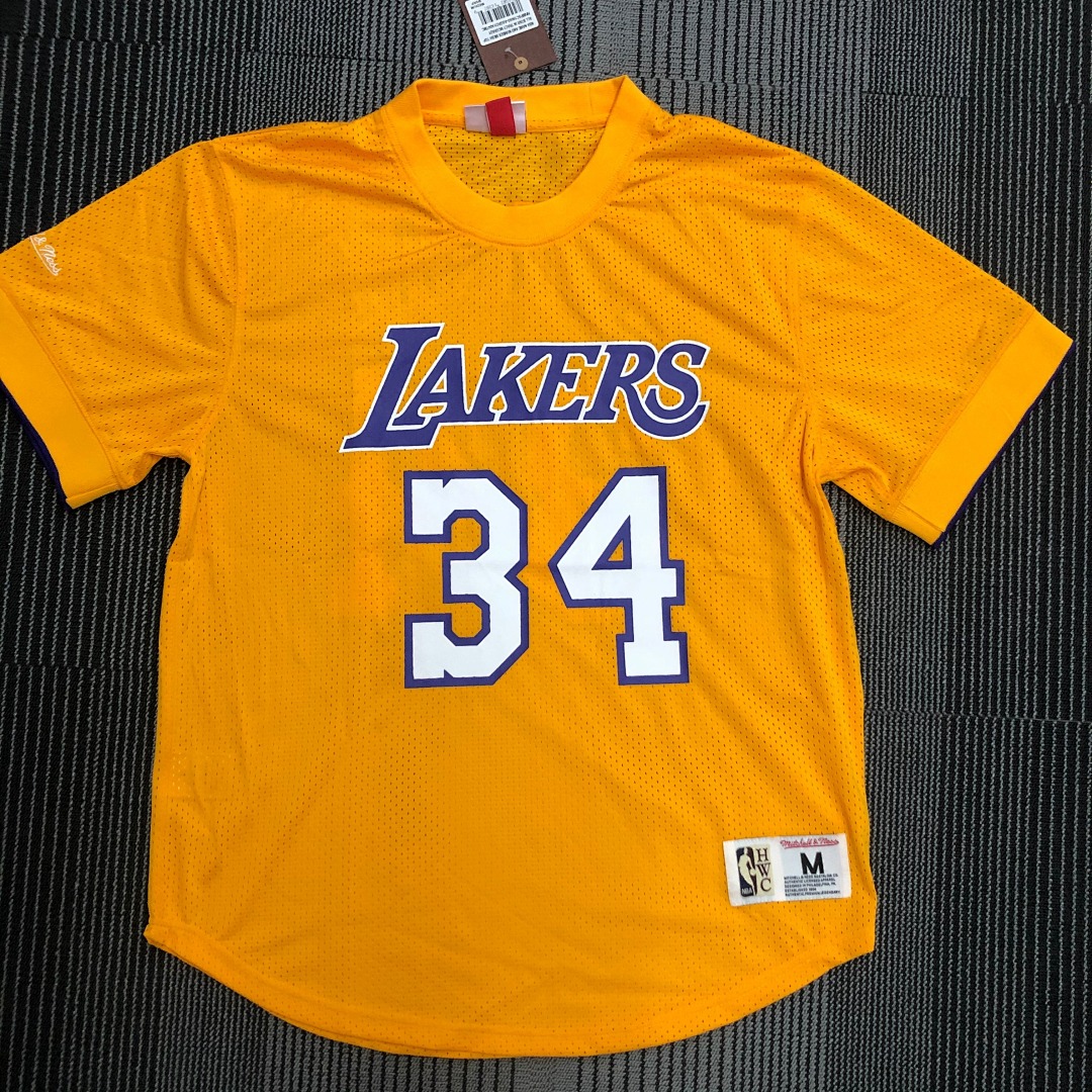 Mitchellness 湖人队 黄色 34号 奥尼尔 复古网眼短袖, foto 16