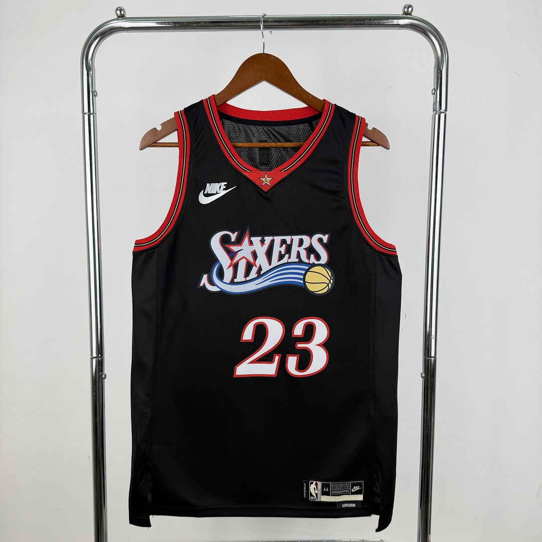 Philadelphia 76ers 25/26 Retrô #23 LeBron James Camisa Preta, foto 10