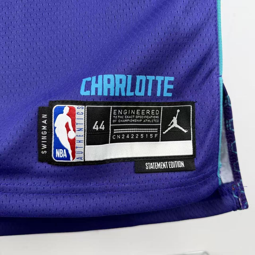 Charlotte Hornets 22/23 Swingman #7 Camisa Roxa, foto 3