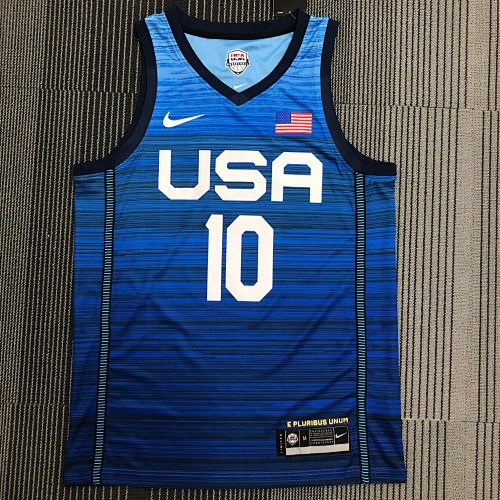 2021年奥运会 USA 美国队 蓝色 10号 塔图姆
