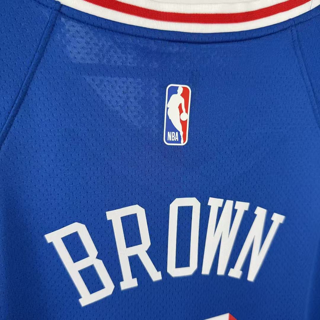 Philadelphia 76ers Visitante #7 Jaylen Brown Camisa Azul, foto 5