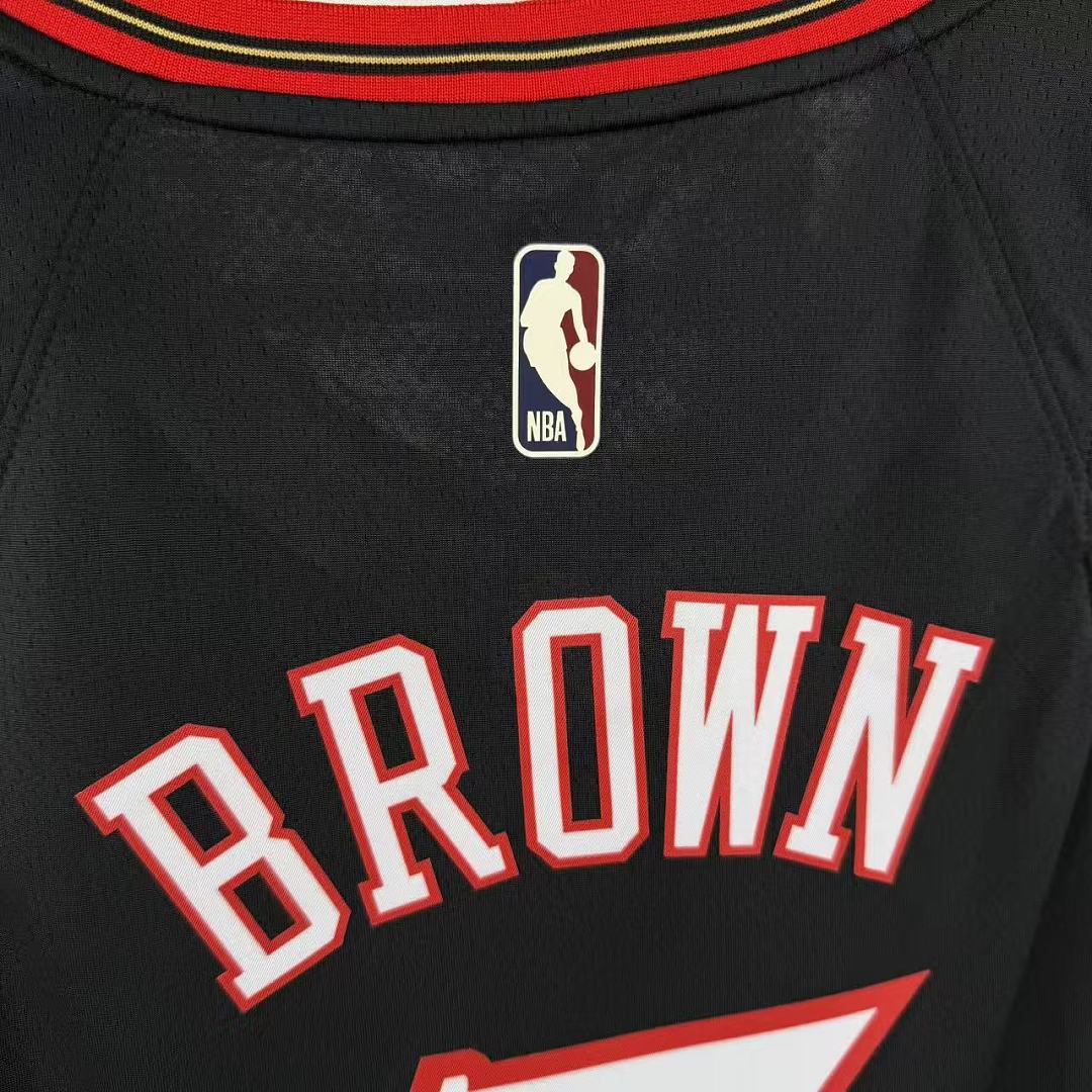 Philadelphia 76ers 25/26 Retrô #7 Jaylen Brown Camisa Preta, foto 3