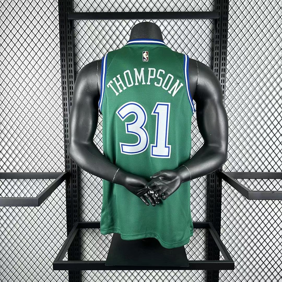 Dallas Mavericks 25/26 Retrô #31 Klay Thompson Camisa Verde, foto 9