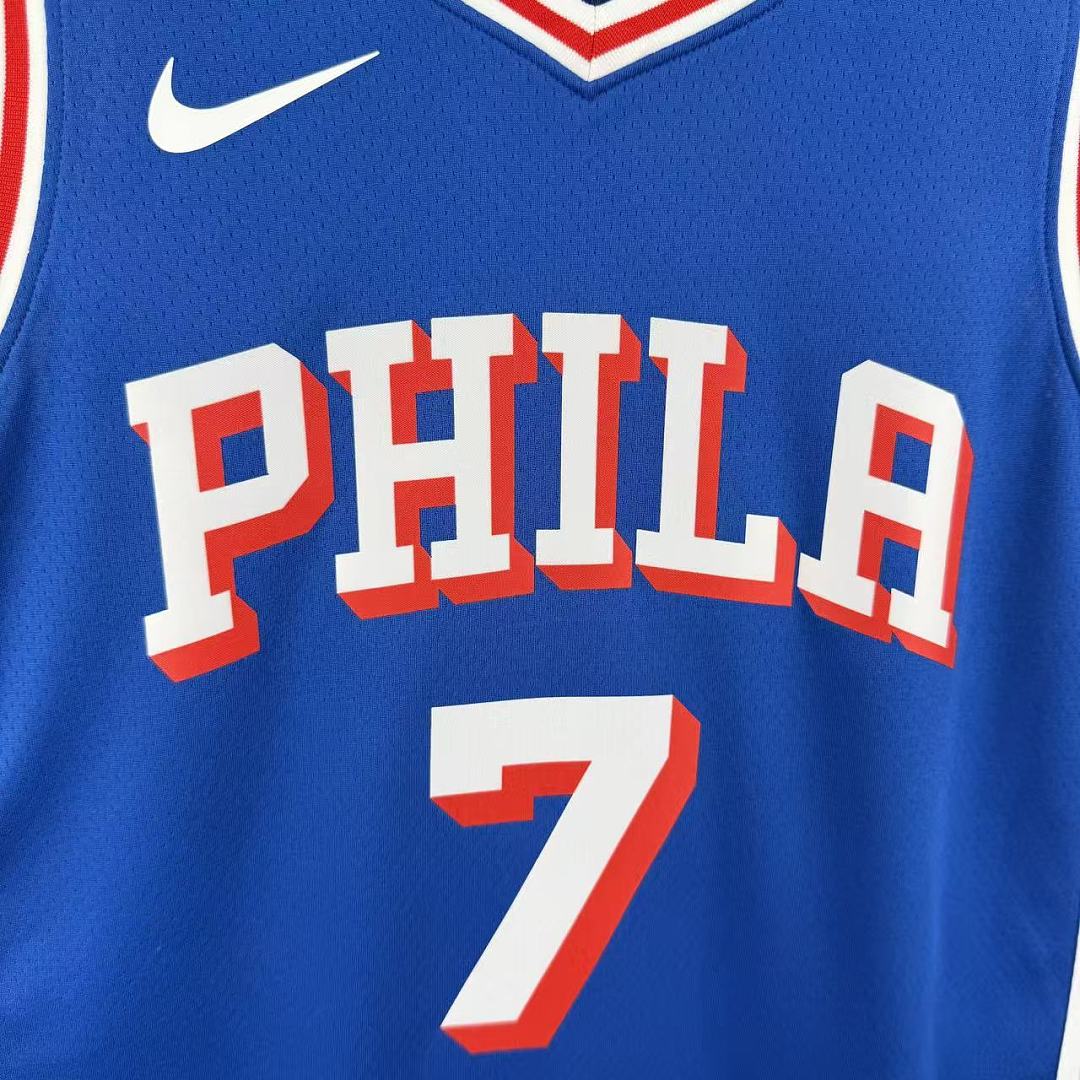 Philadelphia 76ers Visitante #7 Jaylen Brown Camisa Azul, foto 8