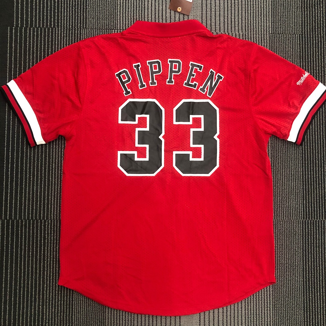 Mitchellness 公牛队 红色 33号 皮蓬 复古网眼短袖, foto 13