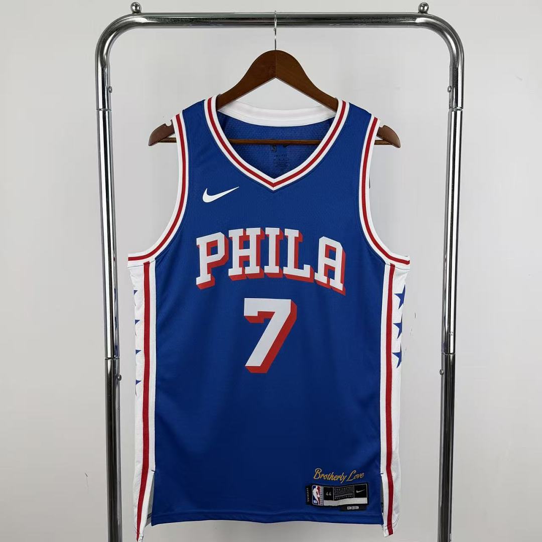 Philadelphia 76ers Visitante #7 Jaylen Brown Camisa Azul, foto 10